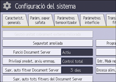 Il·lustració de pantalla del panell d'operacions