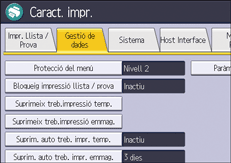Il·lustració de pantalla del panell d'operacions
