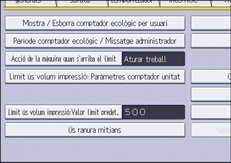 Il·lustració de pantalla del panell d'operacions