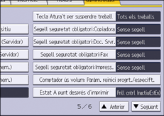 Il·lustració de pantalla del panell d'operacions