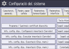 Il·lustració de pantalla del panell d'operacions