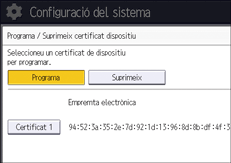Il·lustració de pantalla del panell d'operacions