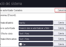 Il·lustració de pantalla del panell d'operacions