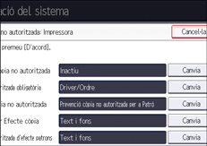 Il·lustració de pantalla del panell d'operacions