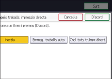 Il·lustració de pantalla del panell d'operacions