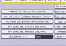 Il·lustració de pantalla del panell d'operacions