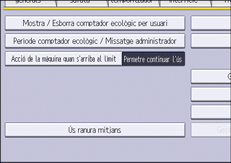 Il·lustració de pantalla del panell d'operacions