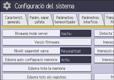 Il·lustració de pantalla del panell d'operacions
