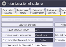 Il·lustració de pantalla del panell d'operacions