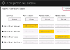 Il·lustració de pantalla del panell d'operacions