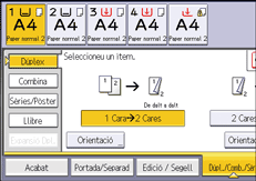 Il·lustració de pantalla del panell d'operacions