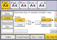 Il·lustració de pantalla del panell d'operacions