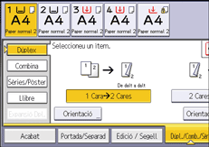 Il·lustració de pantalla del panell d'operacions