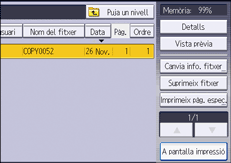 Il·lustració de pantalla del panell d'operacions