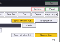 Il·lustració de pantalla del panell d'operacions