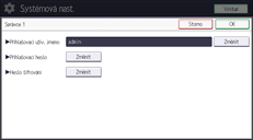 Ilustrace displeje ovládacího panelu