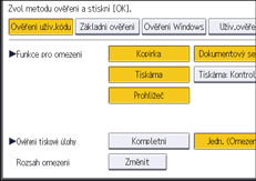 Ilustrace displeje ovládacího panelu
