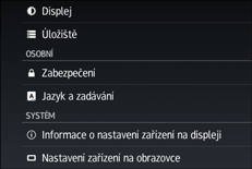 Ilustrace displeje ovládacího panelu