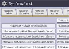 Ilustrace displeje ovládacího panelu