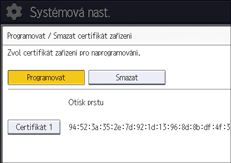 Ilustrace displeje ovládacího panelu