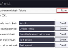 Ilustrace displeje ovládacího panelu