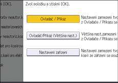 Ilustrace displeje ovládacího panelu