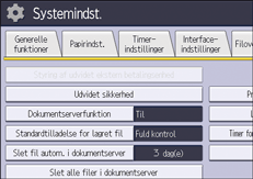 Operation panel screen illustration