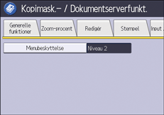 Operation panel screen illustration