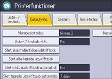 Operation panel screen illustration