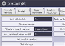 Operation panel screen illustration