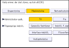 Operation panel screen illustration