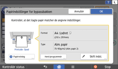Operation panel screen illustration