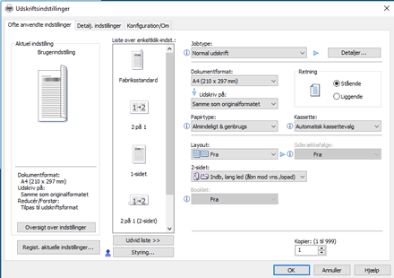 Illustration af driverskærmbillede
