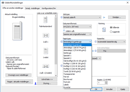 Illustration af driverskærmbillede