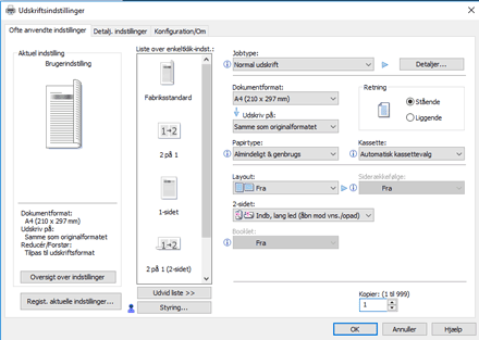 Illustration af driverskærmbillede