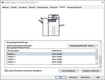 Abbildung Treiberbildschirm