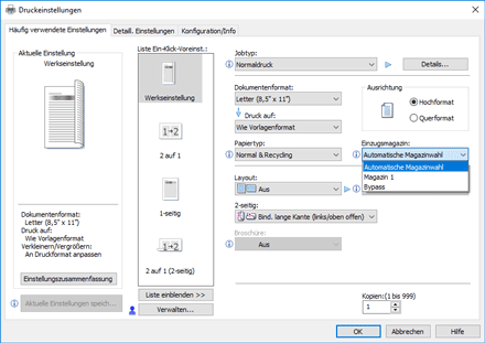 Abbildung Treiberbildschirm