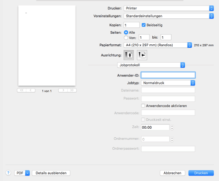 Abbildung Treiberbildschirm
