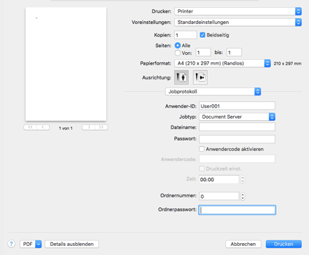 Abbildung Treiberbildschirm