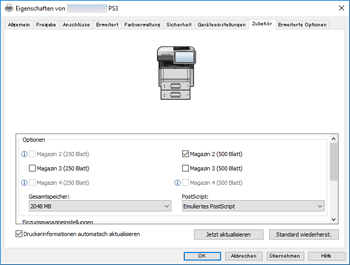 Abbildung Treiberbildschirm