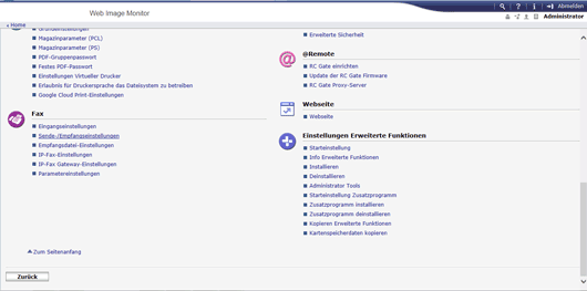 Webbrowser-Bildschirmdarstellung