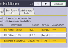 Abbildung Bedienfeld-Display