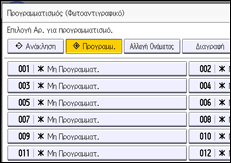 Εικόνα οθόνης πίνακα χειρισμού