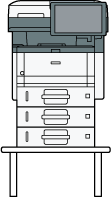 Main unit and paper feed unit illustration