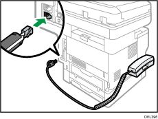 Illustration of attaching the Handset.