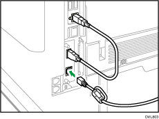 Illustration of connecting the Ethernet cable