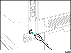 illustration of connecting the USB interfece cable