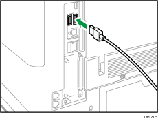 illustration of connecting the USB interfece cable