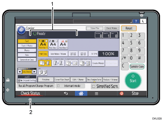 Control panel illustration numbered callout illustration