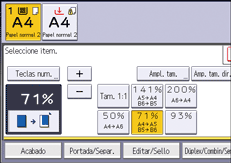 Ilustración de la pantalla del panel de mandos